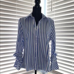 NWT Indigo Stripes Selina Blouse